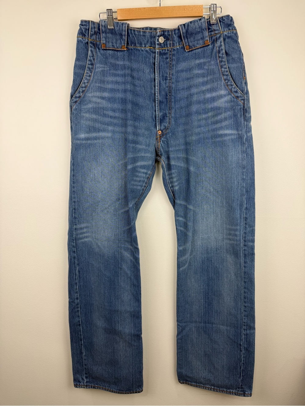 EVISU Vintage Y2K Men’s Jeans Size 36 Seagull Appliqué Baggy Wide Leg Denim
